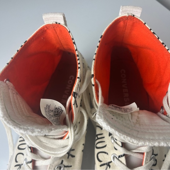 Converse Not A Chuck White and Black Canvas Sneakers - Picture 6 of 8